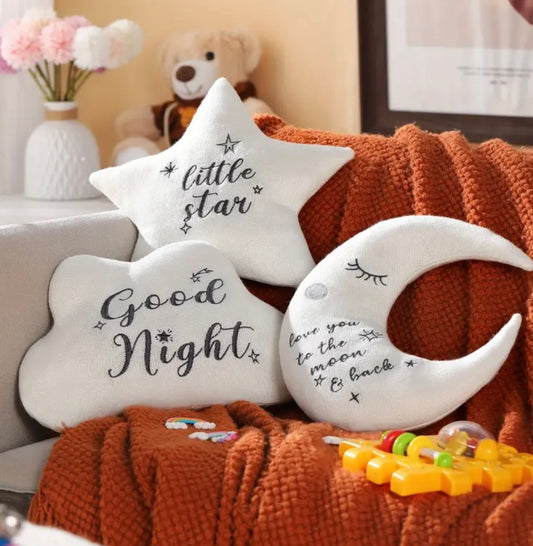 3 Piece Moon Cloud & Star Pillow Set