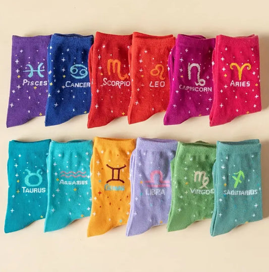 Cozy & Coloful 12 Pair Zodiac Sign Socks