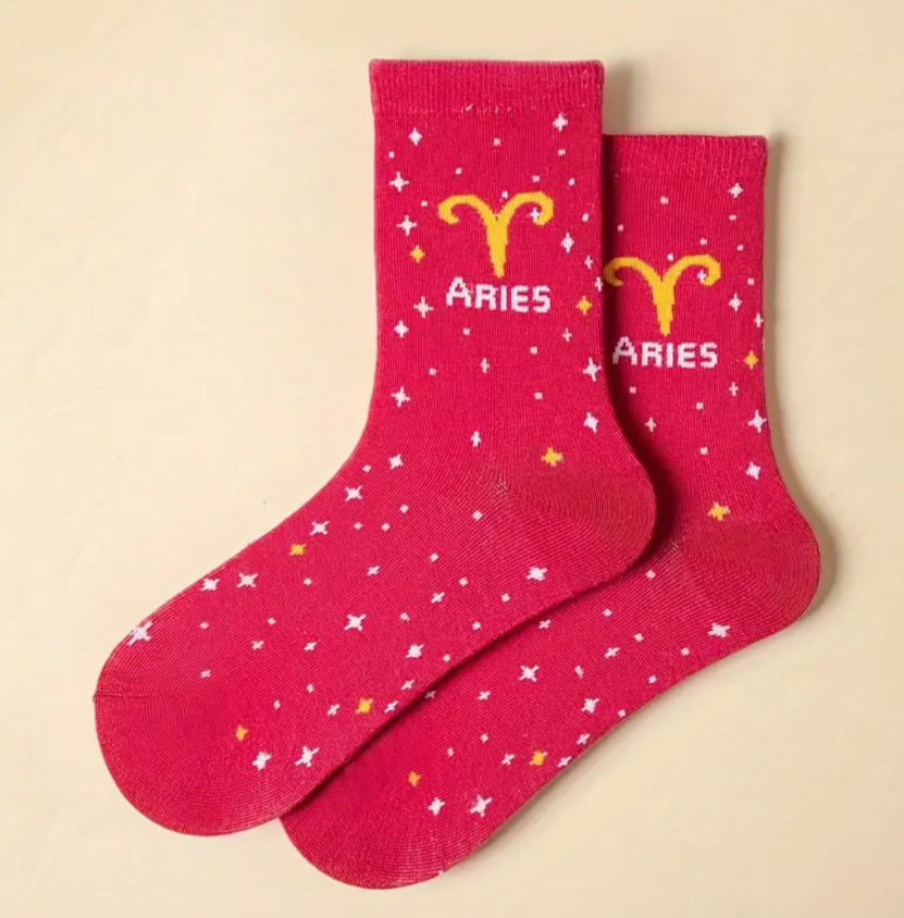 Cozy & Coloful 12 Pair Zodiac Sign Socks