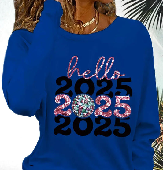 Hello 2025 Glitter Disco Tees