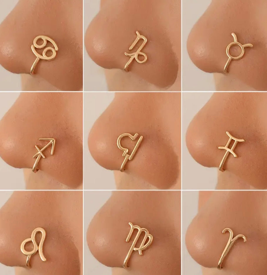 Fashionable Zodiac Sign Nose Rings